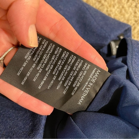 Club Monaco Women’s Wool Blend Parachute Trousers in Blue Size 4 Barrel Pants - Picture 5 of 8